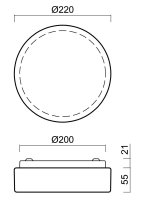 Přisazené svítidlo DELIA 1A LED-1L12B07KN32/PC21 3000 10W IP54 OSMONT 56282