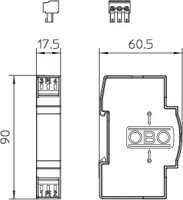 OBO VF2-230-AC/DC-FS Svodič přepětí, typ 3, 2P,pro MaR,DS, 230V AC