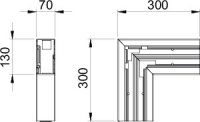 OBO GK-F70130GR Plochý roh pro kanál Rapid 80 70x130mm kamenná šeď