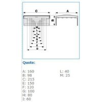 NTAN 150X80 W 02547 T-kus pro podparapetní systémy, 150x80, bílá IBOCO B02547