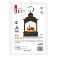 LED dekorace vánoční lucerna s autíčkem 21 cm 3x AA vnitřní teplá bílá časovač