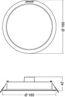 Downlight LEDVANCE IP44 DN 165 13W 865 WT