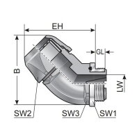 DVW45 M25/P16-M m-top 45° rotating černá MURRPLASTIK MR-83493256