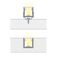 Přisazený hliníkový profil PW černý 11x11mm, včetně mléčného difuzoru, 1m