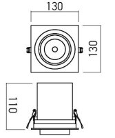 XSLIDE REC. FITTING 1x25W 220-240V AC 30