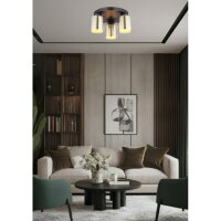 Stropní svítidlo FELICIA černý chrom 3x60W E27 IP20 GLOBO 16056-3D