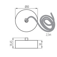 ALIN CORD DALI 1F-B Napájecí kabel KANLUX 32544