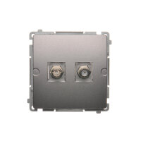 dvojitá anténní zásuvka typ F pro individuální instalace, Inox BMAF2.01/21