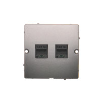 Dvojnásobná počítačová zásuvka RJ45 kat. 5e, Inox KONTAKT SIMON BMF52.02/21