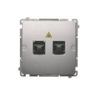 Světlovodná/optická zásuvka dvojitá SC/APC stříbrná matná metalizované