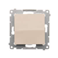 Spínač jednopólový, řazení 1, (strojek s krytem)10AX, 250V~ 250V krémová