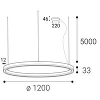 Závěsné svítidlo LED2 CIRCLE 120 P-Z, W DALI/PUSH 100W 2700K/3000K/4000K bílá