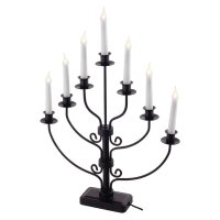 7LED CANDLE ST.MET.BL WW