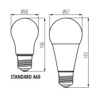 Světelný zdroj LED IQ-LED A67 17,5W-WW 27312 Kanlux