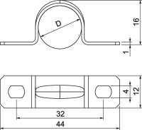 OBO 605 16 G Upevňovací příchytka oboustranná 16mm Ocel galv. zinek