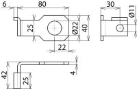 Připojovací třmen IF 1 úhlový Průměr otvoru d1 22 mm DEHN 923322