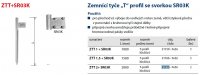 Zemnící tyč 'T' profil se svorkou SR03K ZTT 1 + SR 03 K Kovoblesk 21159