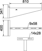 OBO AWSS 81 FT Nástěnný výložník těžká konstrukce B810mm Ocel žárově zinkováno