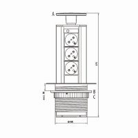 4731675 Přípojný zásuvkový sloupek pro desku stolu 3x 230V FKZS3