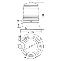 Modul optický MINIFLASH STEADY/FLASHING S 12/48V, DC, IP54, červená, světle šedá