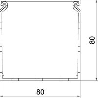 OBO HFVDK 8080 lgr Propojovací kanál LK4H bezhalogenový 80x80x2000 světle šedá