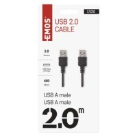 USB kabel 2.0 A vidlice A vidlice 2m EMOS S70200
