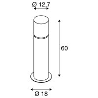 ROX ACRYL 60 Pole venkovní stojací svítidlo IP44 ušlechtilá ocel 304 E27 20W