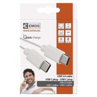 Nabíjecí a datový kabel USB-C 2.0 USB-C 2.0, 1 m, bílý EMOS SM7027W