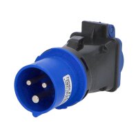 Adaptér 13910FR IP54/250V/16A - vidlice CEE / zásuvka s kolíkem FAMATEL 13910FR