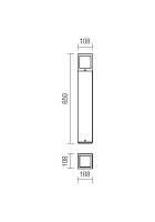 Sloupkové svítidlo BRICK ST65 E27 1X23W IP54 DG REDO 9644