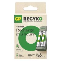 Nabíječka baterií GP Eco E221 + 2× AA ReCyko 2100 B50224