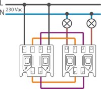 Přístrojový spodek dvojnásobný, 10 AX/250V, NIKO Rocker nebo Toggle 171-02615