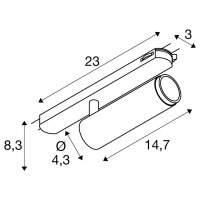 GRIP! M, 3~ spot, válcový, 2000-3000K, 15W, dim-to-warm, PHASE, 42°, bílý/černý