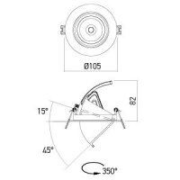 XDOWN REC. ADJ. FITTING 1x15W 220-240V A