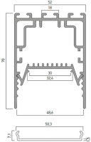 PRF080 SURF./SUSP. AL. PROFILE with PC C
