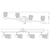 Stropní svítidlo ROY chrom 4xE14, max. 40W 230V GLOBO 54985-4
