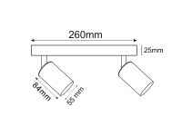 bodové svítidlo METRO 2 GU10 černá 2x5W 38° 4000K neutrální PANLUX LM14308003