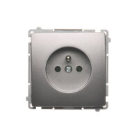 Zásuvka jednonásobná s uzemněním 16 A, 250 V~, Inox KONTAKT SIMON BMGZ1C.01/21