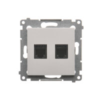 Telefonní zásuvka RJ12 dvojnonásobná, bílá KONTAKT SIMON DT2.01/11