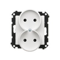 Zásuvka 2 násobná, bez uzemnění, se clonkami bílá matná   TG2MCZ.01/111