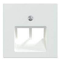 Centrální deska, Merten System M, RJ45, dvojitá, active white, lesklý plast