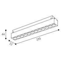 Lištové svítidlo MAGLASER III 24, B 12W 2700K/3300K/4000K UGR černá LED2 6482173