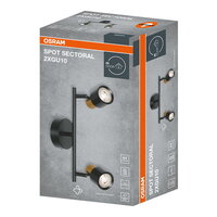 LED SPOT SECTORAL BLACK 2XGU10 OSRAM 4099854588761