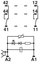 RIF-2-RPT-LV-230AC/2X21 Předmontovaný reléový modul s připojením push-in 2903310