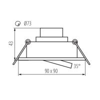 Vestavné LED svítidlo ARME LED L 5W-WW 28250 Kanlux