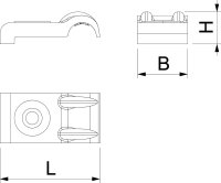 OBO 4028 Příchytka ISO, hřebíková 2-4mm, světle šedá Polypropylén, PP