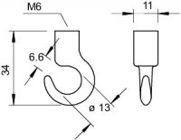 OBO 3460169 Stropní hák 2081 M6 G