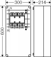 Pojistková rozvodnice s pojistkovým spodkem NH1/3 IP65, 630A HENSEL MI 6475