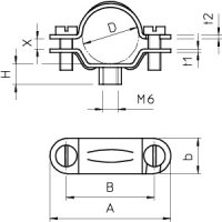 OBO 2900 M6 19-23 G Distanční příchytka s připojovacím závitem M6 19-23mm Ocel