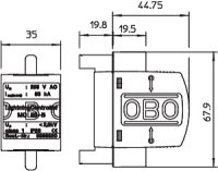 OBO MC 50-B 0 VDE Vrchní díl SPD MC, typ 1, 50kA(10/350), 255V